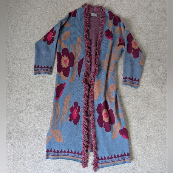 Long Fringe & Floral Cardigan - Picture 2 of 12